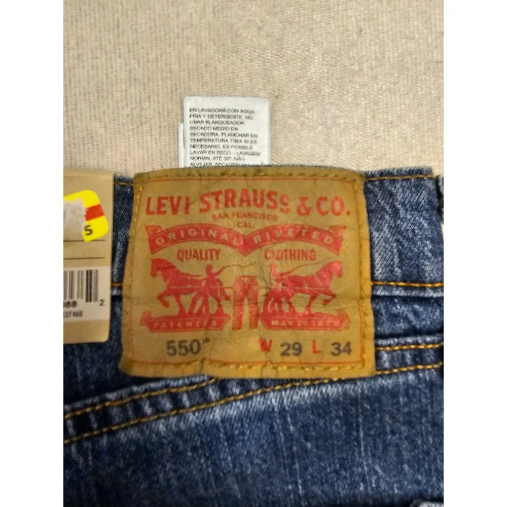 Levis 550‎ Relaxed Fit Jeans Mens 29x34 Medium Wash Eco Ease Denim Blue New
